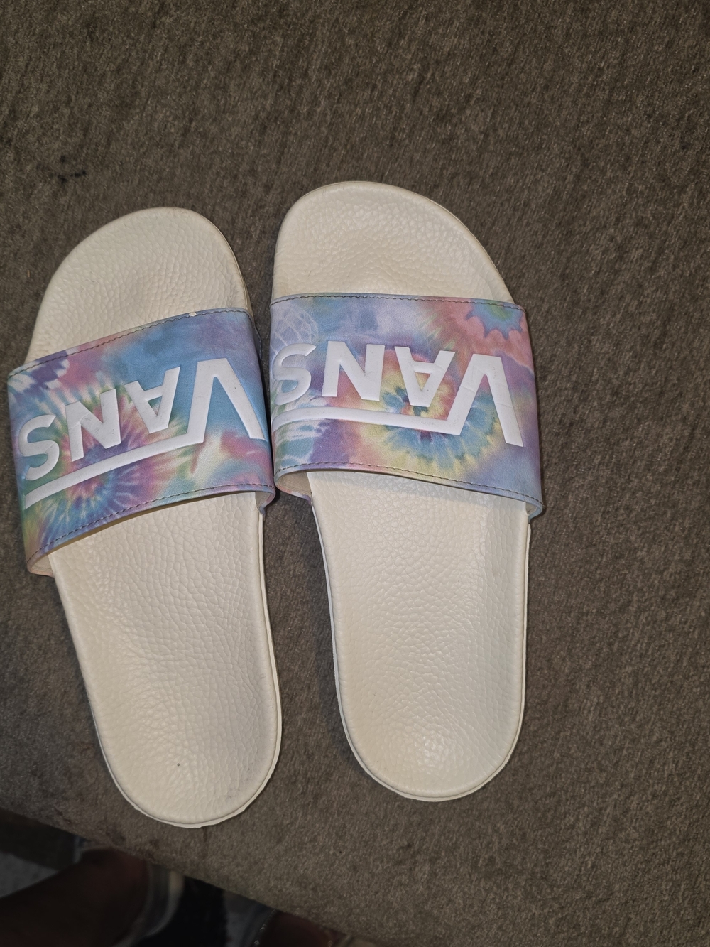 Vans Women's Tie-Dye Slide Sandals in White Size 8